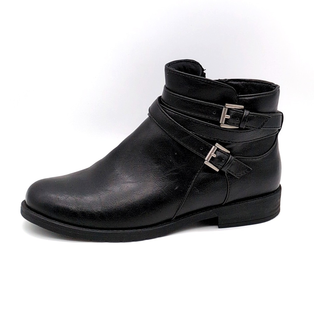 Yuu Shoes Boots‎ Womens Black Calissa 8 Wide Ankle Bootie Side Zip Memory Foam